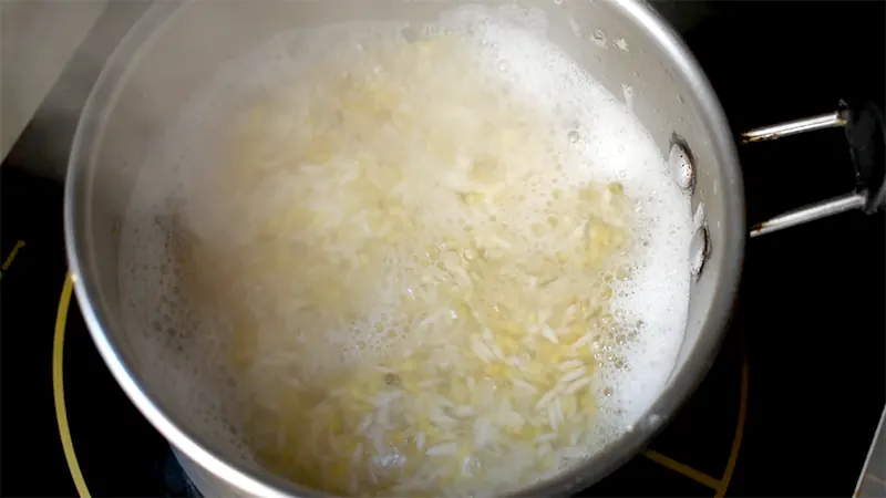 Traditional Sweet Pongal Recipe (Sakkarai Pongal) Wash and Cook the Rice & Dal Base