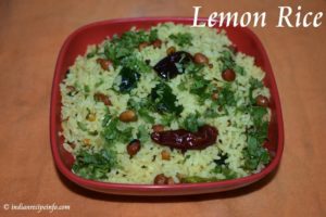 Lemon Rice or Nimmakaya pulihora