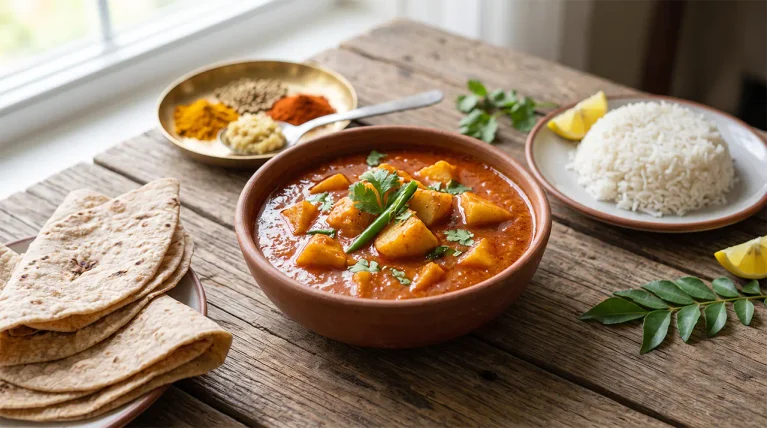 Andhra-Style Aloo Curry: Homestyle Potato Gravy in 30 Minutes Aloo Curry Recipe