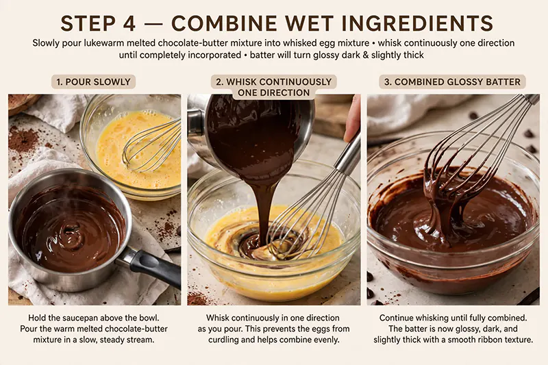 Classic Fudgy Chocolate Brownies Recipe Combine wet ingredients