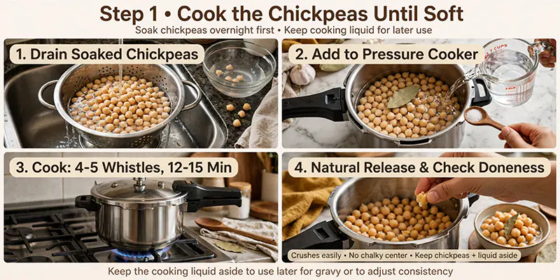 Easy Indian Chickpea Curry (Home-Style Chana Masala) Cook the Chickpeas Until Soft