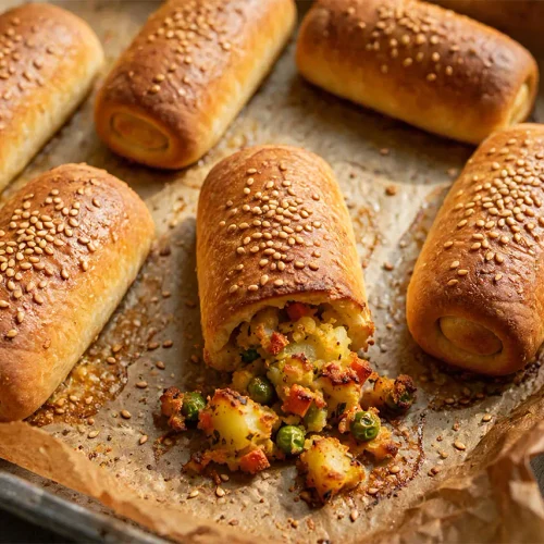 Crispy Baked Bread Rolls (Golden Oven & Air Fryer Method) crispy baked bread rolls golden brown sesame topped