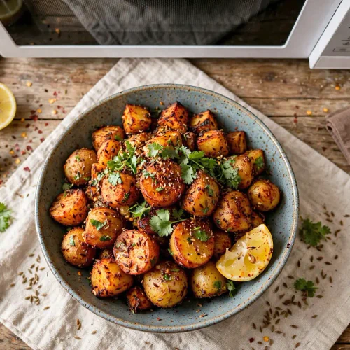 Crispy, Fragrant Microwave Jeera Aloo (Cumin Spiced Potatoes) Quick Microwave Jeera Aloo