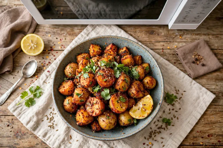 Crispy, Fragrant Microwave Jeera Aloo (Cumin Spiced Potatoes) Quick Microwave Jeera Aloo