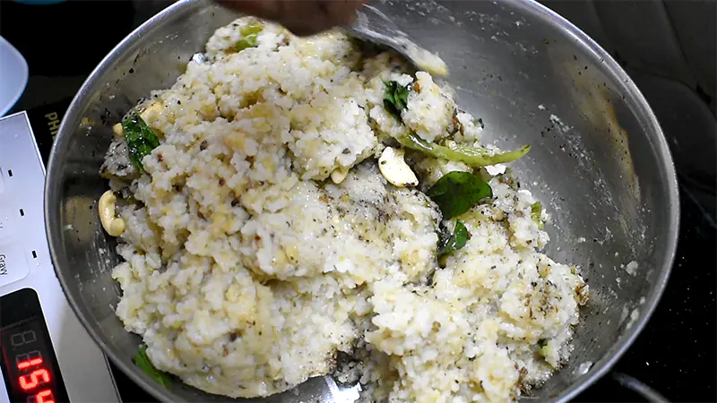 Authentic Khara Pongal Recipe (Hotel-Style Ven Pongal in Pressure Cooker) Combine and Simmer