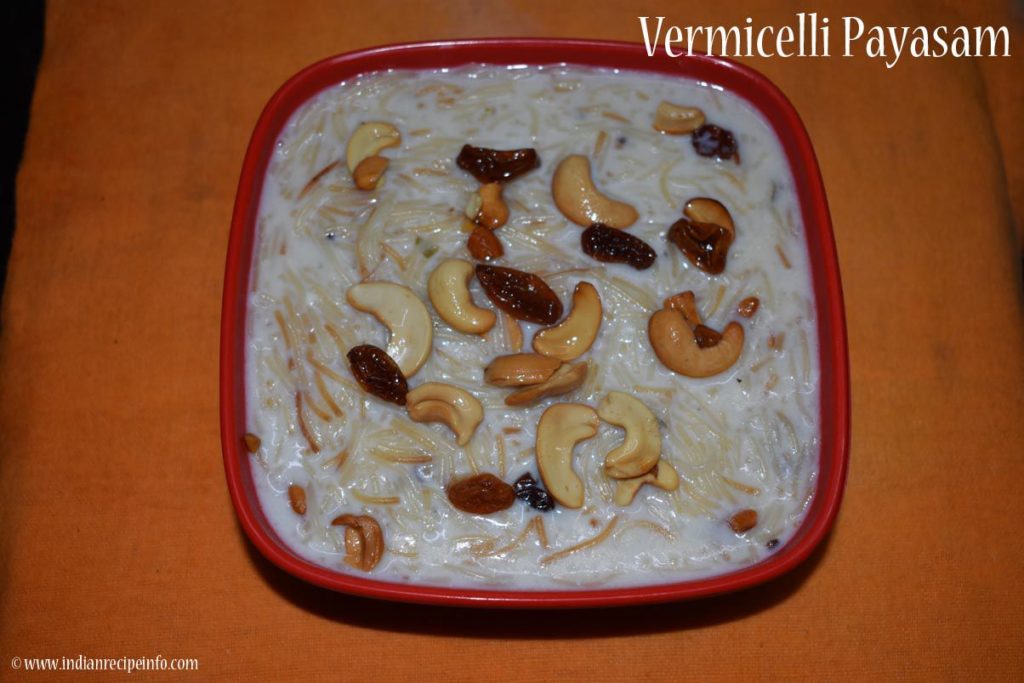 Vermicelli Payasam Recipe