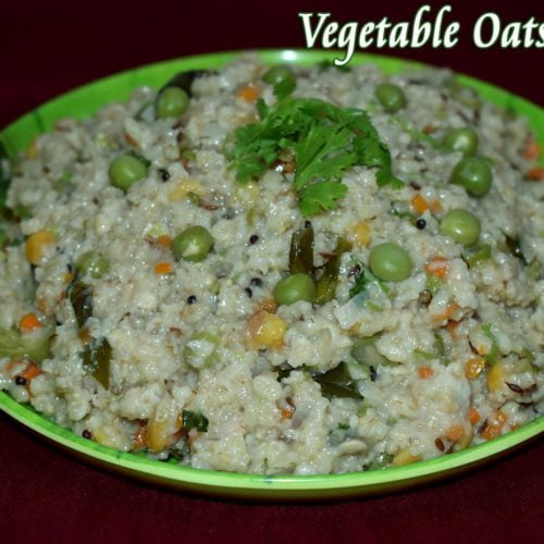 Healthy Vegetable Oats Upma Recipe For Weight Loss Vegetable Oats Upma