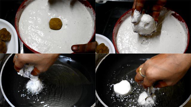 Perfect Poornam Boorelu Recipe with TIPS | Poornalu Recipe Coat poornalu with batter and gently put them in oil.