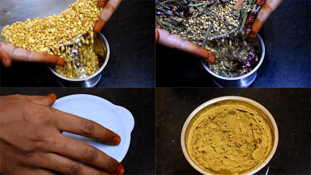 Blend all spices to make Rasam Masala Powder.