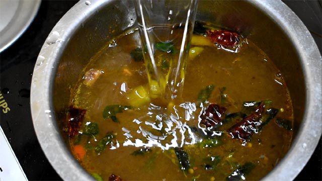 Add adequate water to make rasam recipe