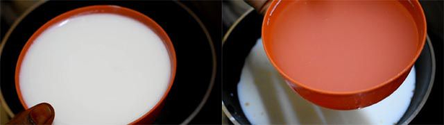 Add a cup of milk and water in equal proportions and bring it to boil.