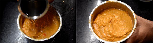 Make soft paste of tomato chutney.