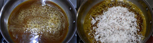 add coconut grate to make kobbari laddu