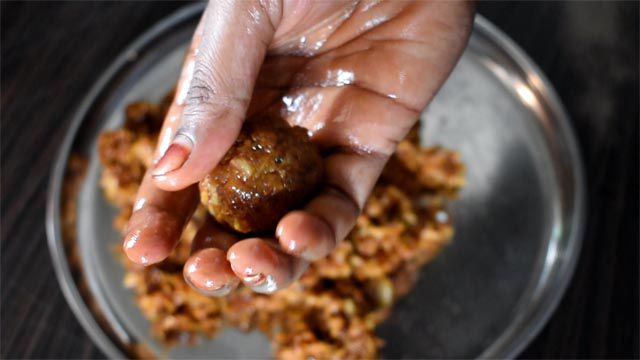 press and make coconut ladoo.