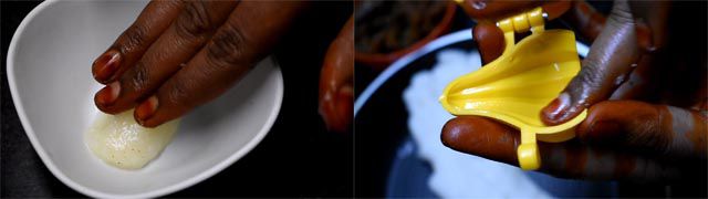 grease modak mould to make modakalu