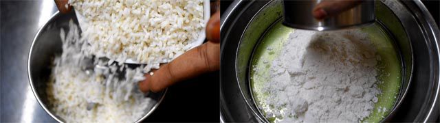 Make rice powder to make Venna Undalu Recipe
