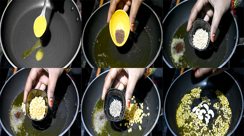 Nuvvula Annam (Authentic Andhra Sesame Rice) Prepare the Ghee Tempering (Tadka / Popu)