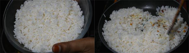 Add rice to make nuvvula annam