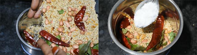ground spices to make Nuvvula Annam