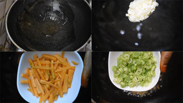 fry veggies to make Chicken Fried Rice Recipe Restaurant Style