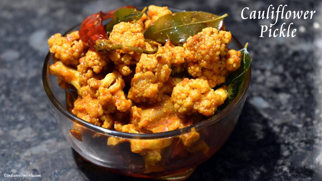 Cauliflower Pickle Recipe Andhra style