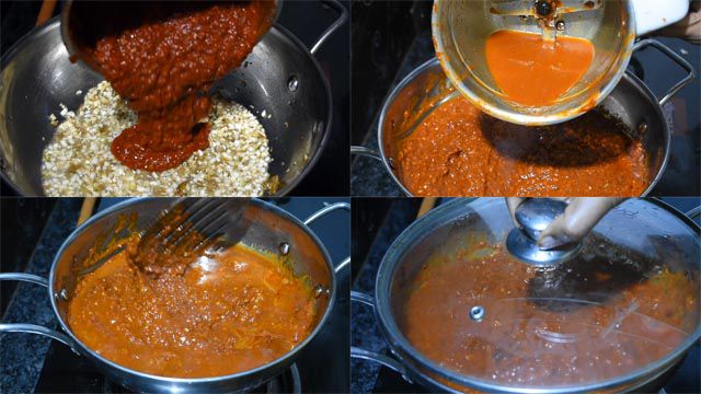 Schezwan Sauce Recipe | Fiery Schezwan Chutney Add Schezwan chutney and cook for 5 minutes.