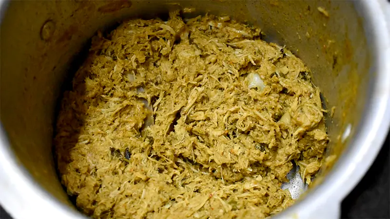Authentic Hyderabadi Chicken Haleem Recipe (Pressure Cooker Method) Turn off the heat, Shred the Meat and Extract Collagen