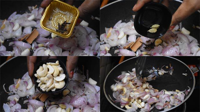Rich Matar Paneer Recipe Restaurant Style matar paneer recipe: Put cloves, green cardamoms, and cashews.