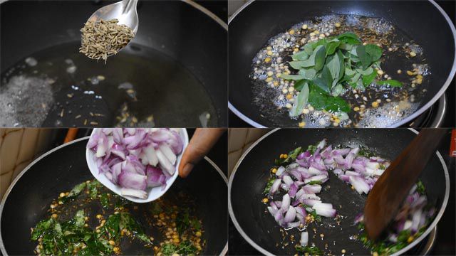 Akakarakaya Fry Recipe | Healthy Spiny Gourd Fry Recipe Akakarakaya Fry recipe: Add cumin seeds, curry leaves and onions.