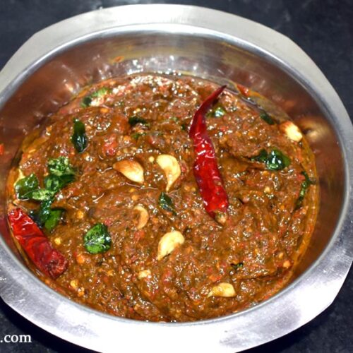 Gongura pandu mirapakaya nilva pachadi