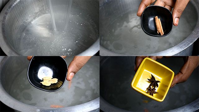 Paneer Biryani Recipe Restaurant Style Boil water, add cinnamon sticks, cardamom and star anise.