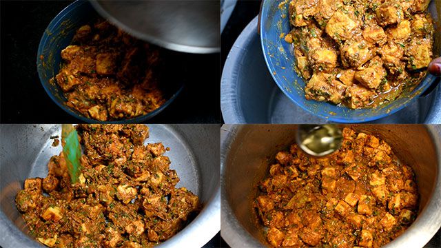Paneer Biryani Recipe Restaurant Style Paneer Biryani Recipe: put marinated indian cottage cheese in a wide vessel.
