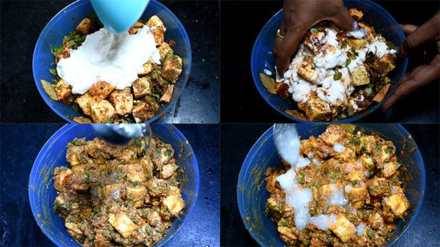 Paneer Biryani Recipe Restaurant Style Paneer Biryani Recipe: Add curd, oil and ghee. Mix.