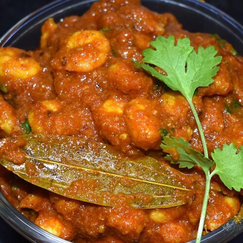 South Indian style prawns masala curry recipe