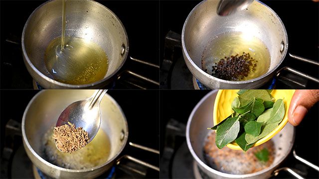 Easy Tomato Coconut Chutney Recipe tomato coconut chutney recipe: prepare seasoning.